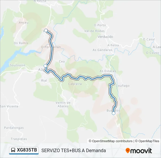 XG835TB Bus Line Map