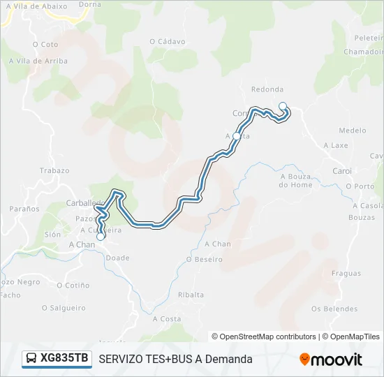 XG835TB Bus Line Map