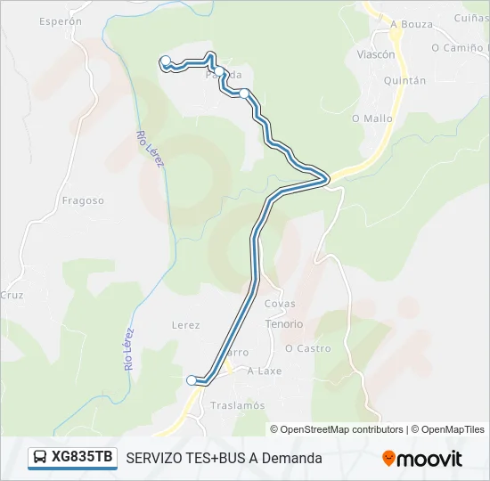 XG835TB Bus Line Map