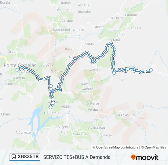 XG835TB Bus Line Map
