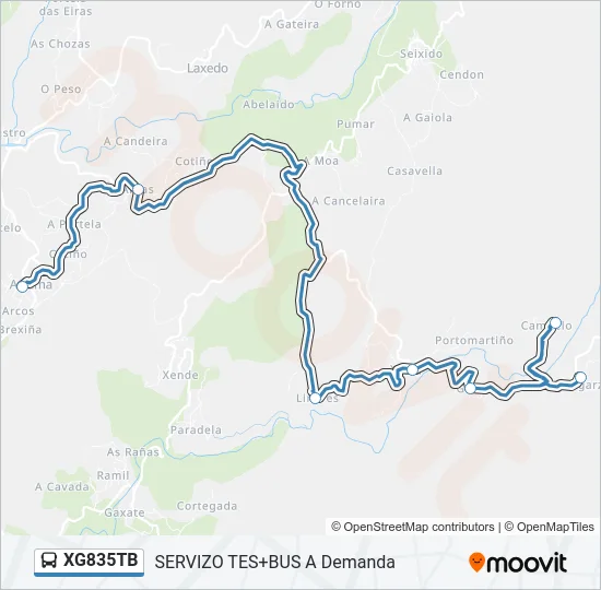 XG835TB Bus Line Map