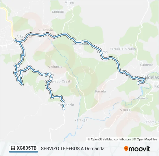 XG835TB Bus Line Map