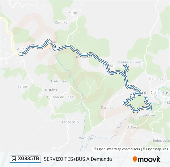 XG835TB Bus Line Map