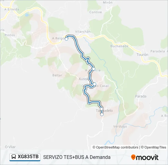 XG835TB Bus Line Map