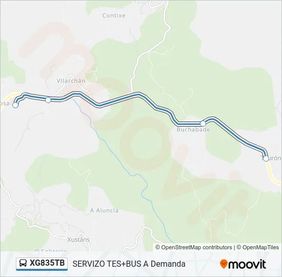 XG835TB Bus Line Map