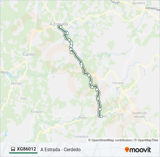 Mapa de XG86012 de autobús