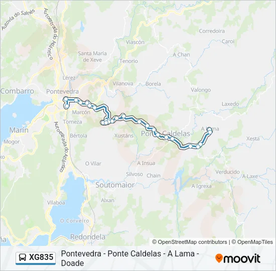 XG835 Bus Line Map
