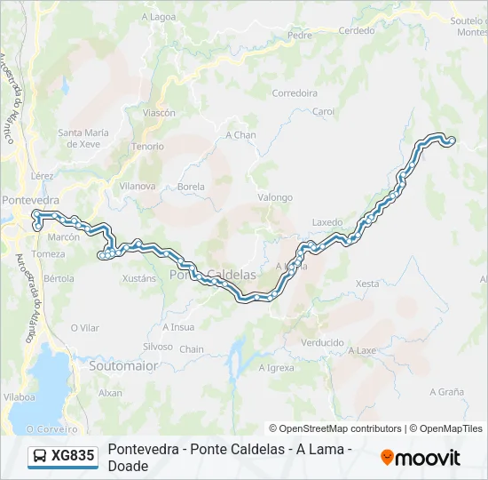 XG835 Bus Line Map