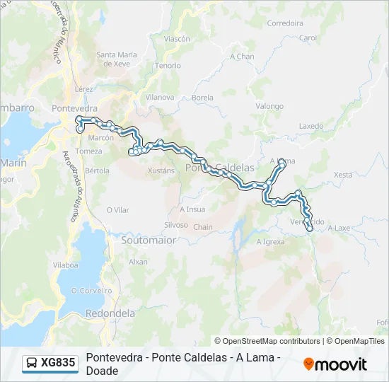 XG835 Bus Line Map