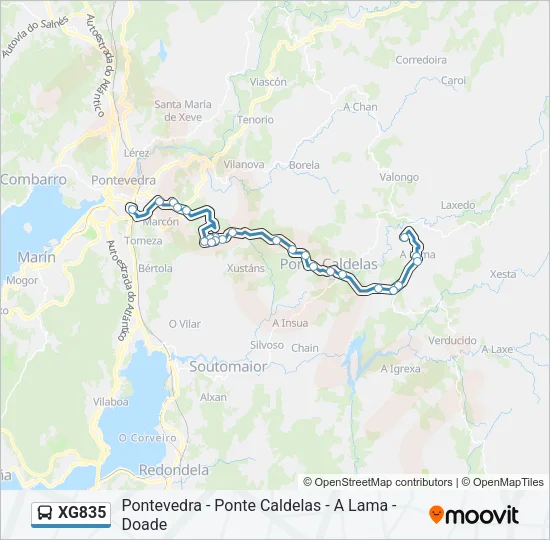 XG835 Bus Line Map
