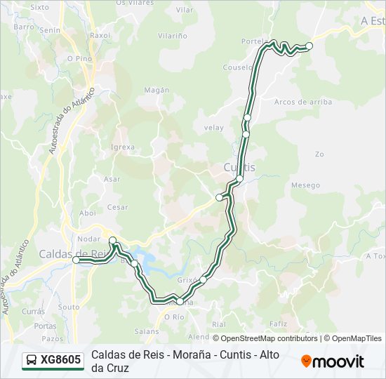 XG8605 bus Line Map