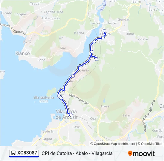 XG83087 Bus Line Map