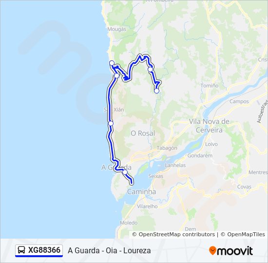 Mapa de XG88366 de autobús