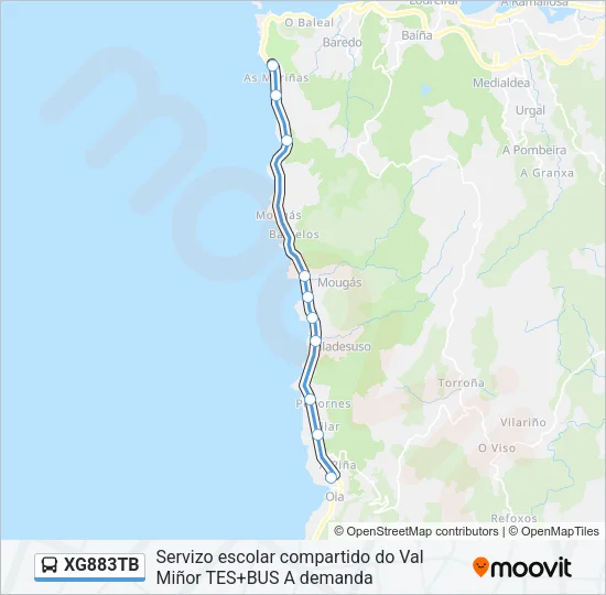 XG883TB Bus Line Map