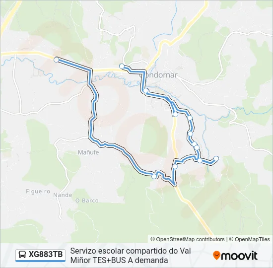 XG883TB Bus Line Map
