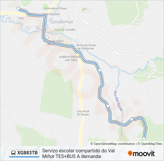XG883TB Bus Line Map