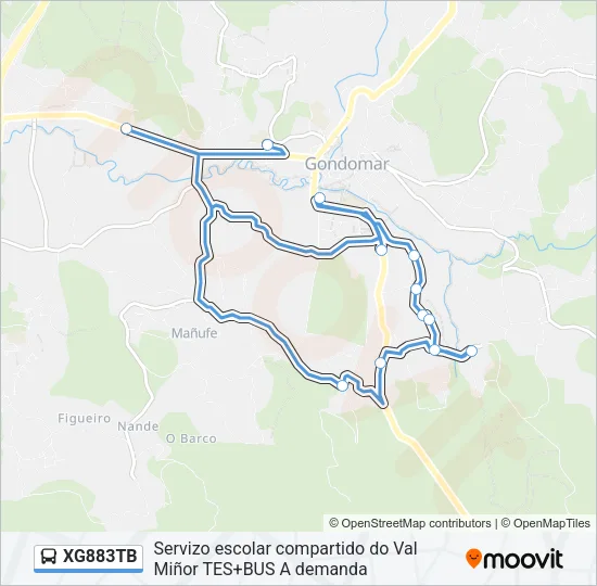 XG883TB Bus Line Map