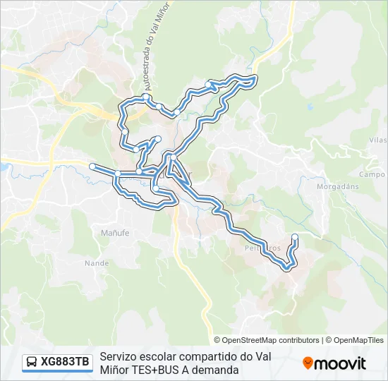 XG883TB Bus Line Map