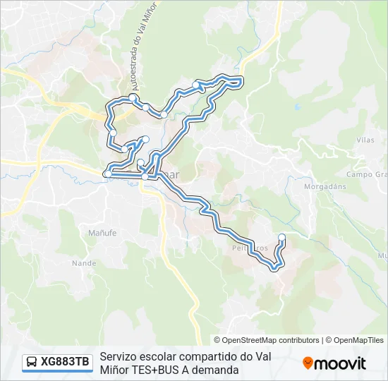 XG883TB Bus Line Map