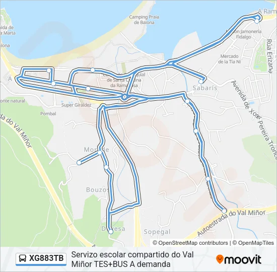 XG883TB Bus Line Map