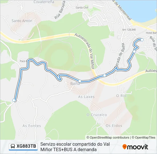 XG883TB Bus Line Map
