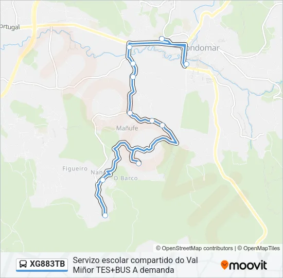 XG883TB Bus Line Map