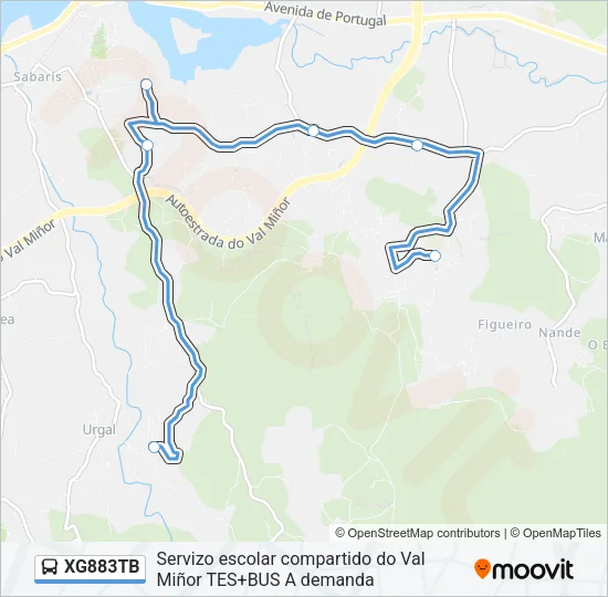 XG883TB Bus Line Map