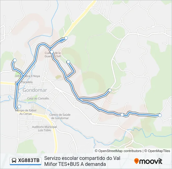 XG883TB Bus Line Map