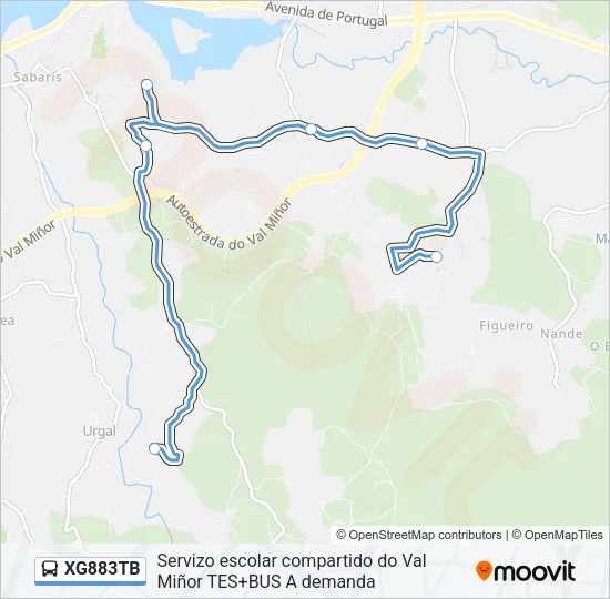 XG883TB Bus Line Map