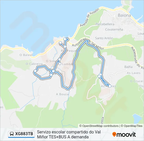 XG883TB Bus Line Map