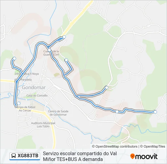 XG883TB Bus Line Map