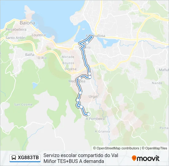 XG883TB Bus Line Map