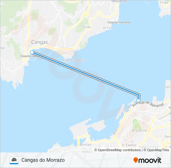 VIGO - CANGAS Ferry Line Map