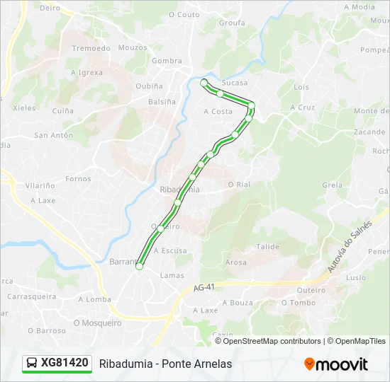XG81420 Bus Line Map