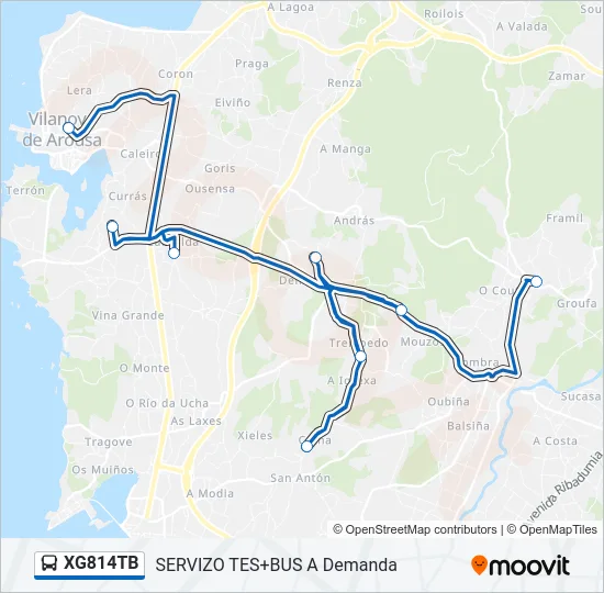 XG814TB Bus Line Map
