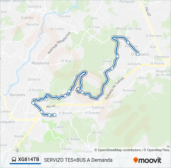 XG814TB Bus Line Map