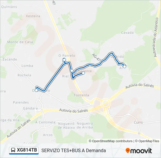 XG814TB Bus Line Map
