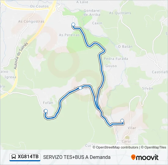 XG814TB Bus Line Map