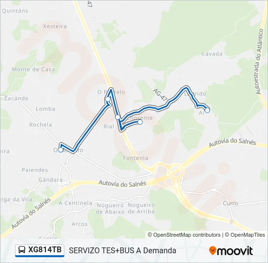 XG814TB Bus Line Map