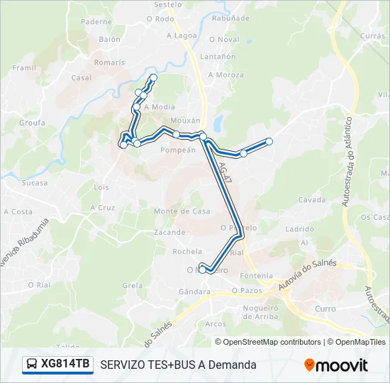 XG814TB Bus Line Map