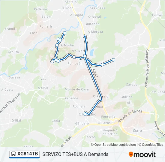 XG814TB Bus Line Map