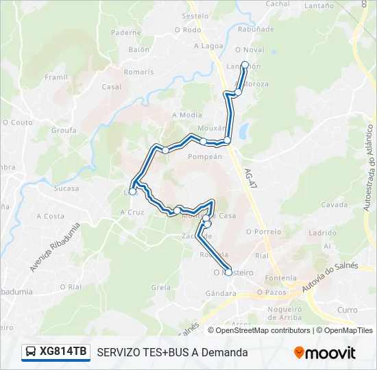 XG814TB Bus Line Map