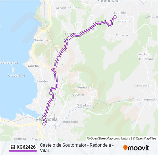 XG62426 bus Mapa de línia