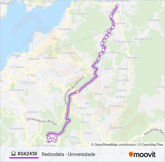 XG62430 bus Line Map