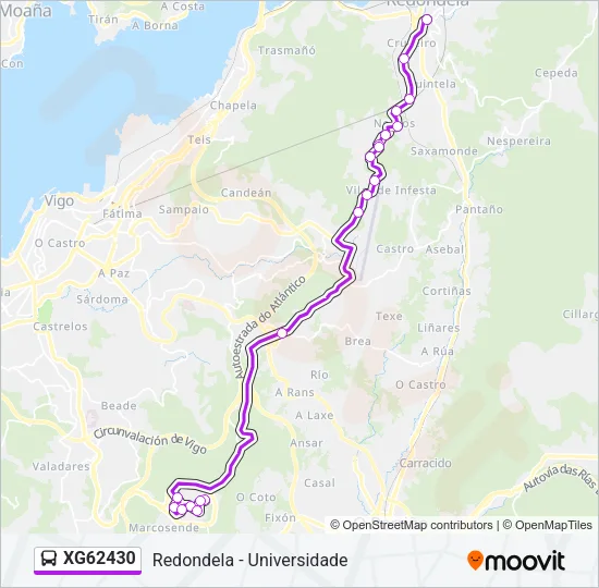 XG62430 Bus Line Map