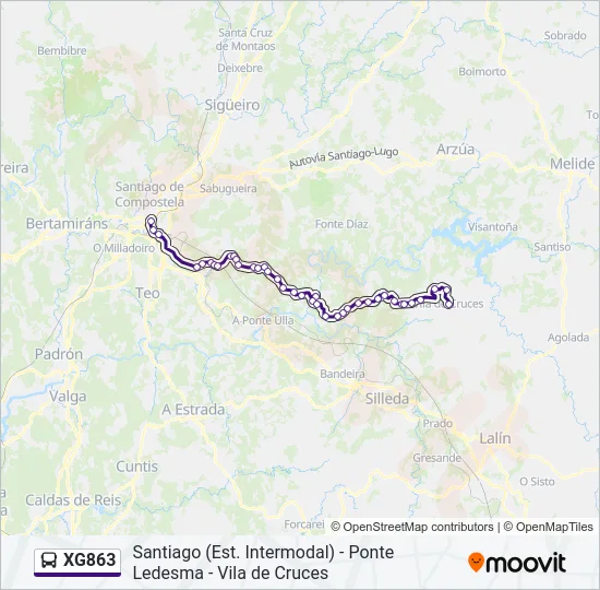 XG863 Bus Line Map