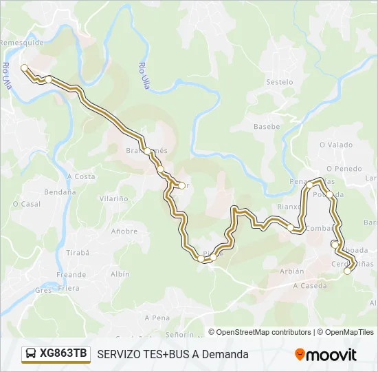 XG863TB Bus Line Map