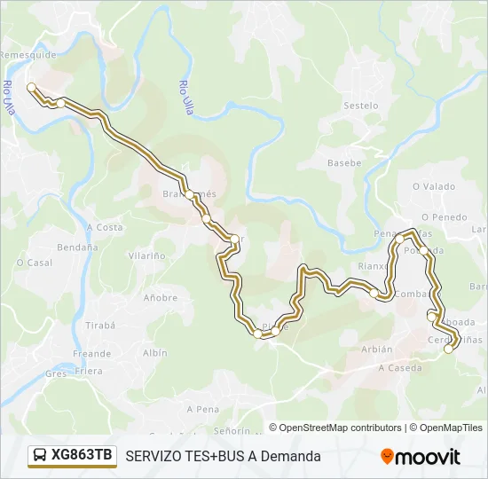 XG863TB Bus Line Map