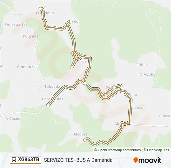 XG863TB Bus Line Map