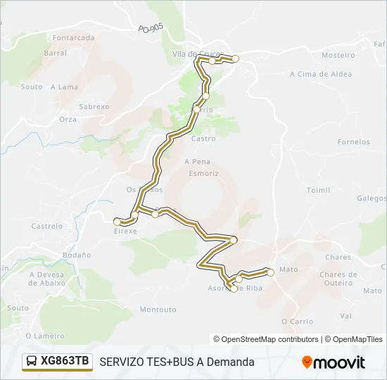 XG863TB Bus Line Map